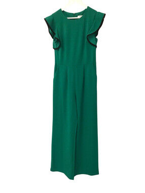 Calvin Klein Green Ruffle Sleeve Jumpsuit Size 4